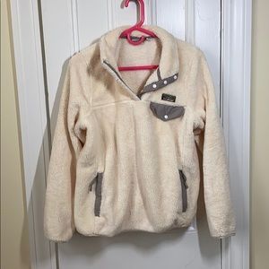 L.L. Bean Hi-Pile Fleece Pullover Cream